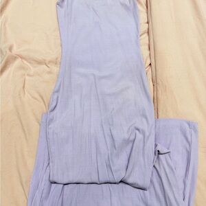 skims lavender rare long lounge dress (classic ) purple